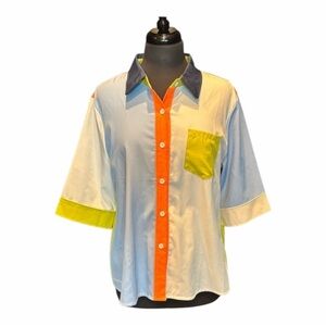 Colorblock Men's/Women’s color block Shirt with Pocket.